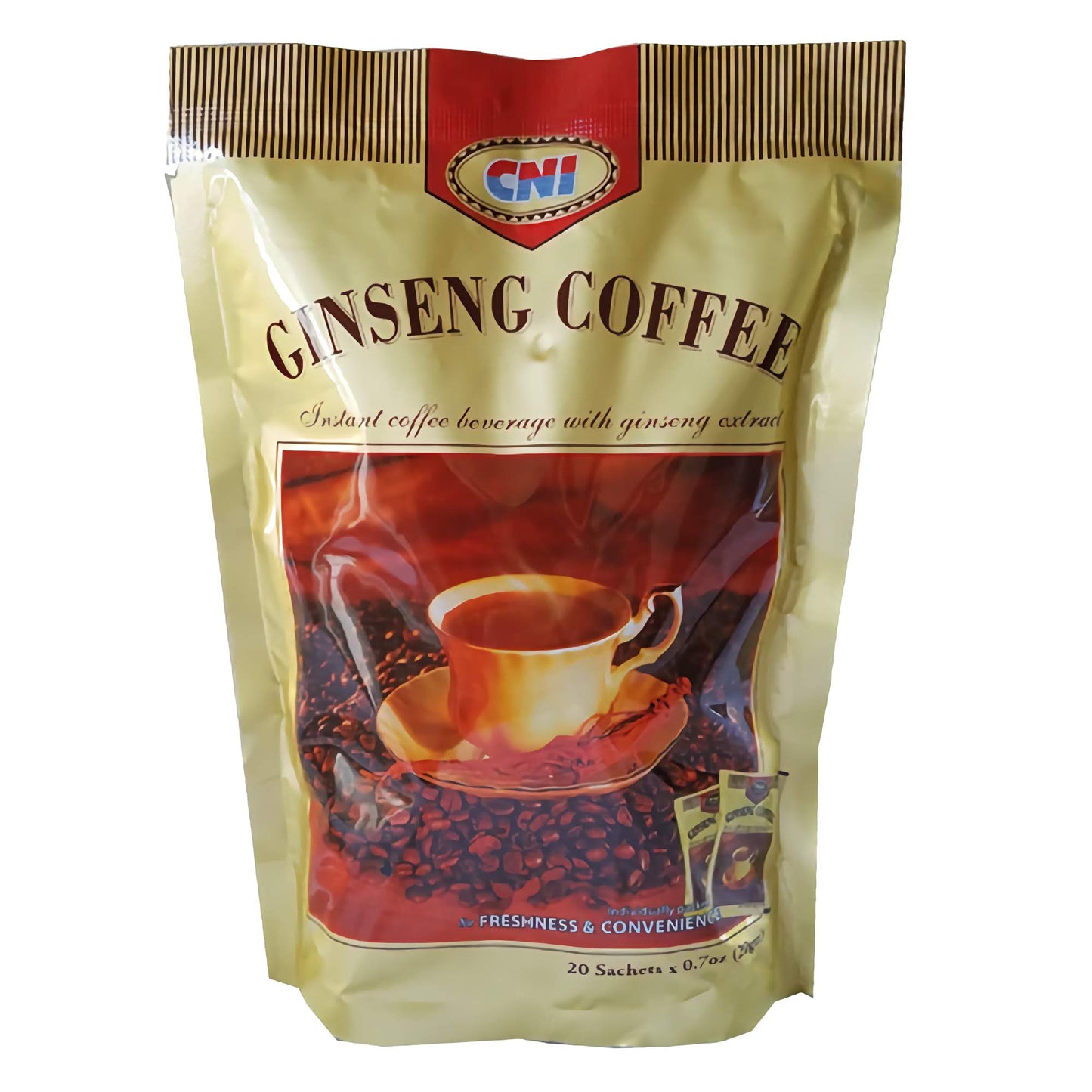 CNI Ginseng Coffee with Creamer and Sugar (4 in 1), 20 Packs